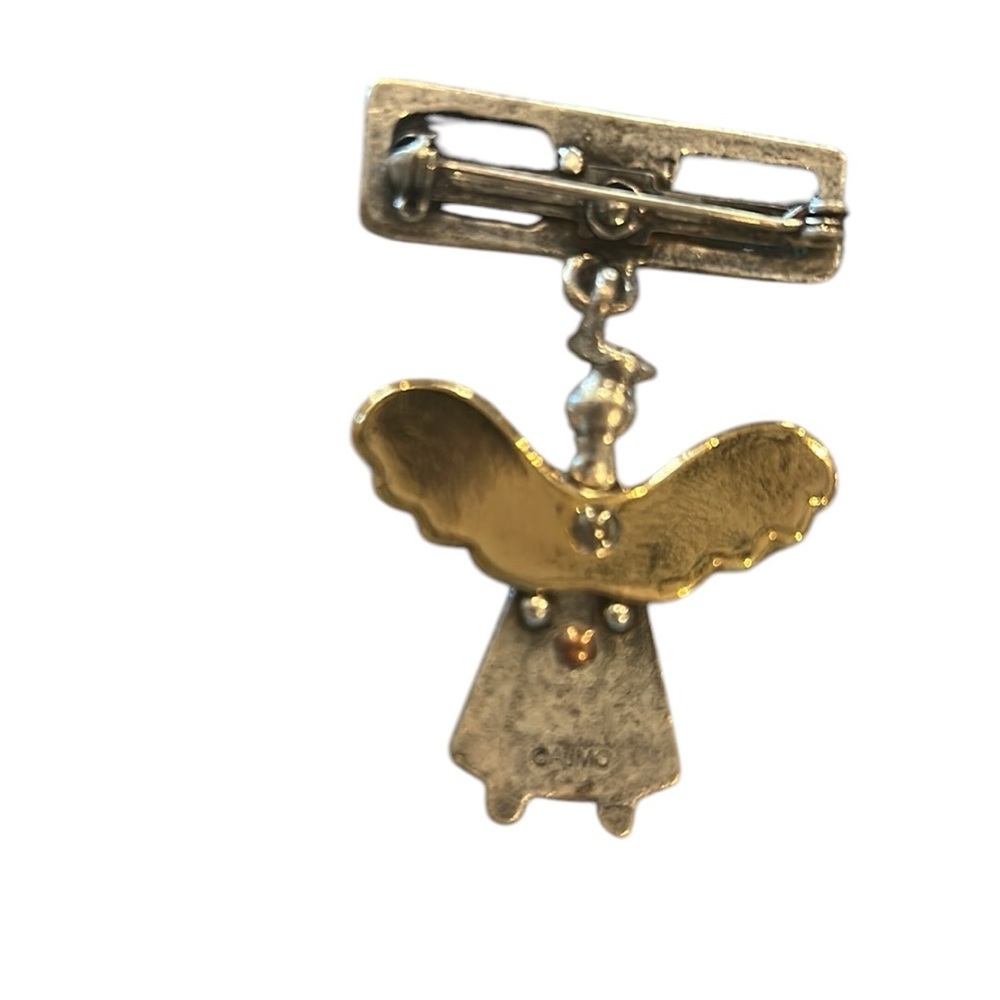 Guardian Angel Silver and Gold Brooch - Picture 2 of 2